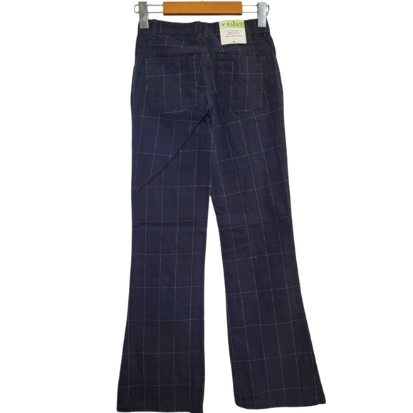 Haband Women's Grey Plaid Flared Cotton Pants Size 24 NWT - Picture 3 of 7